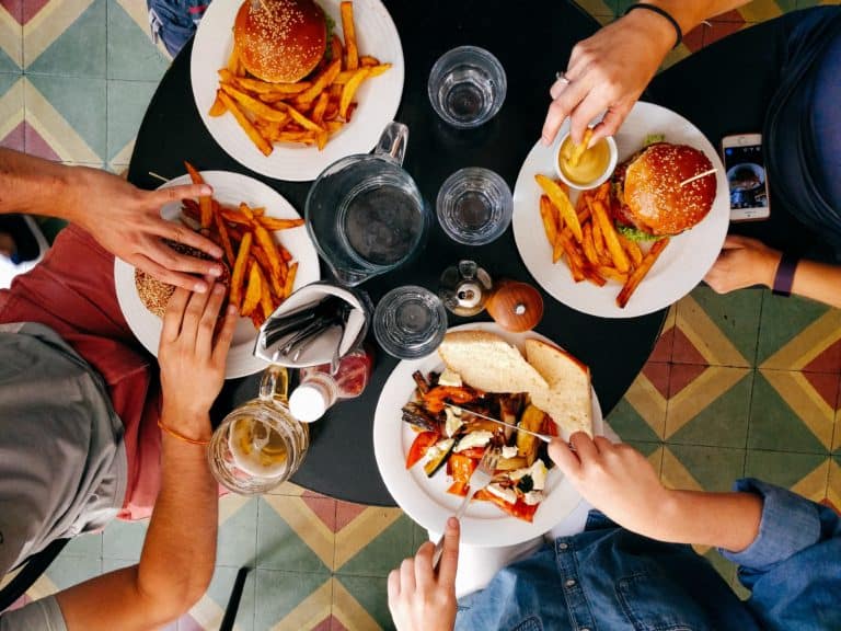 Friends in a restaurant